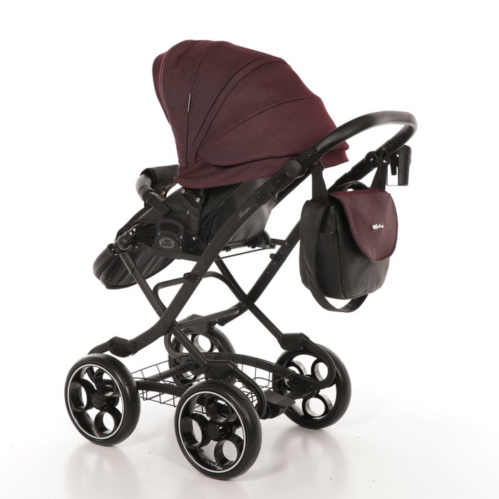 Коляска 2 в 1 Maestro, 50% эко-кожа, бордовый
