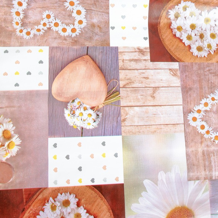 Клеенка столовая на нетканой основе (рулон 20 метров), ширина 137 см, толщина 0,07 мм