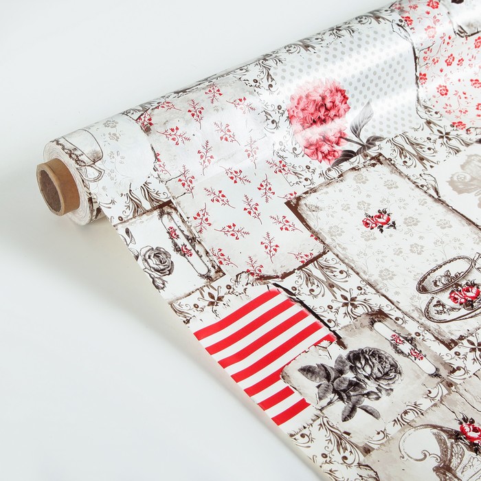 Клеенка столовая на нетканой основе (рулон 20 метров), ширина 137 см, толщина 0,07 мм