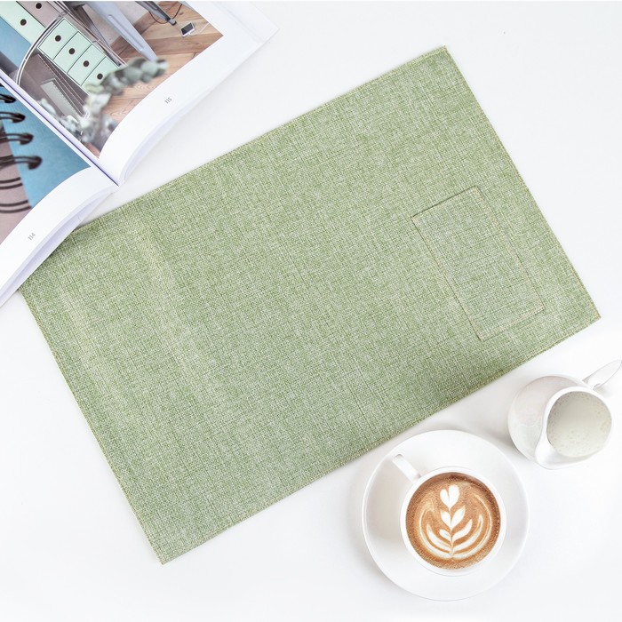 Салфетка кухонная "Кармашек" 44,5х29 см, цвет зелёный