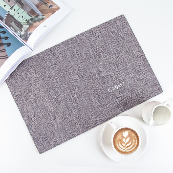 Салфетка кухонная "Кофейная" 45х30 см, цвет серый