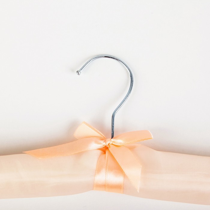 Вешалка мягкая "Атлас" 38х10х3 см, цена за шт, цвет персиковый