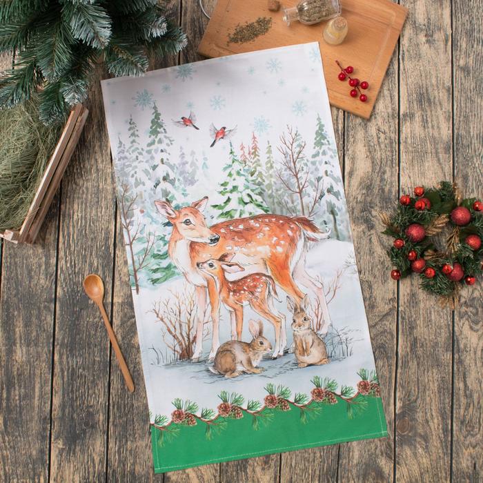 

Полотенце «Олени» ТМ «Этель: Новогодний лес», 40 × 67 см, 100 % хлопок, саржа, 190 г/м²