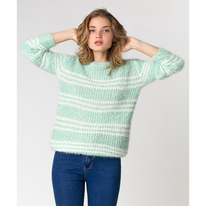 Джемпер травка тонкая полоска, цв. мятный р.44-46,