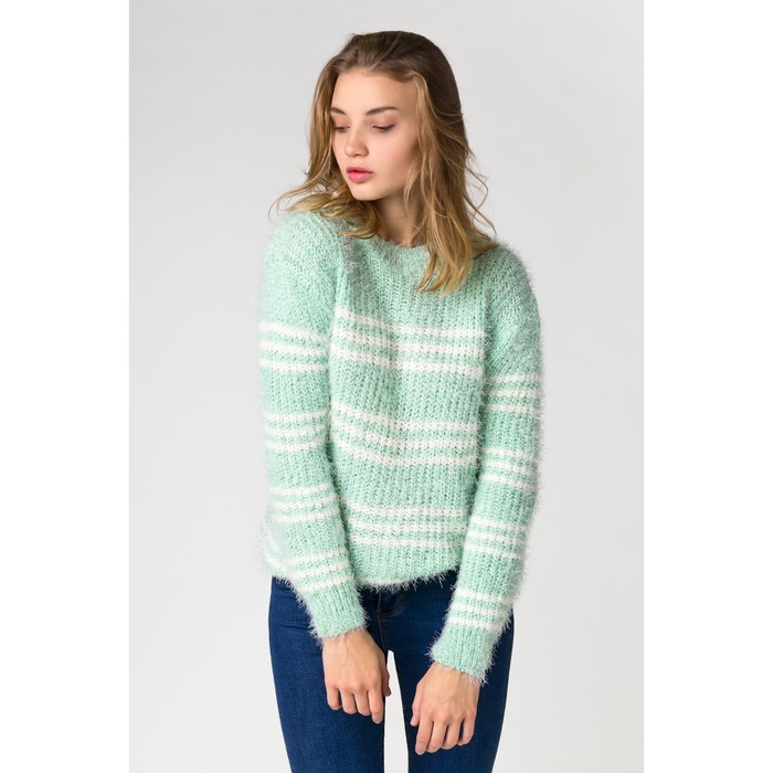 Джемпер травка тонкая полоска, цв. мятный р.44-46,