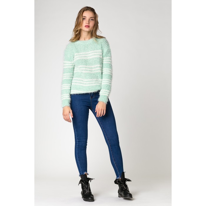 Джемпер травка тонкая полоска, цв. мятный р.44-46,