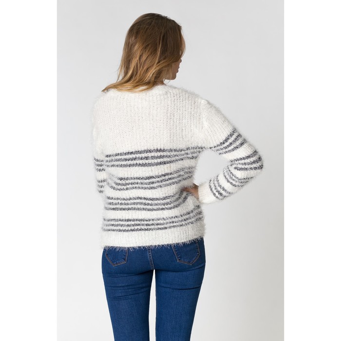 Джемпер травка тонкая чёрная полоска, цв.белый р.44-46,