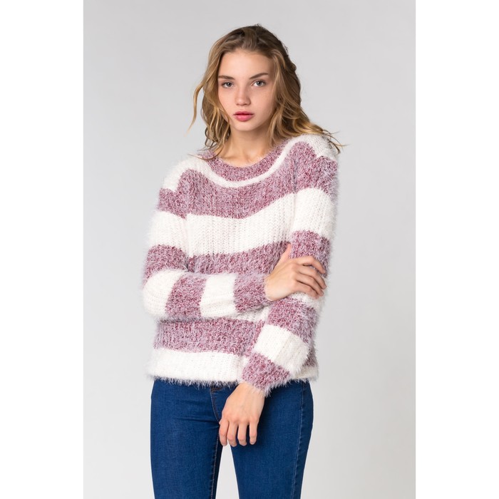 Джемпер травка широкая полоска, цв.бордовый р.44-46,