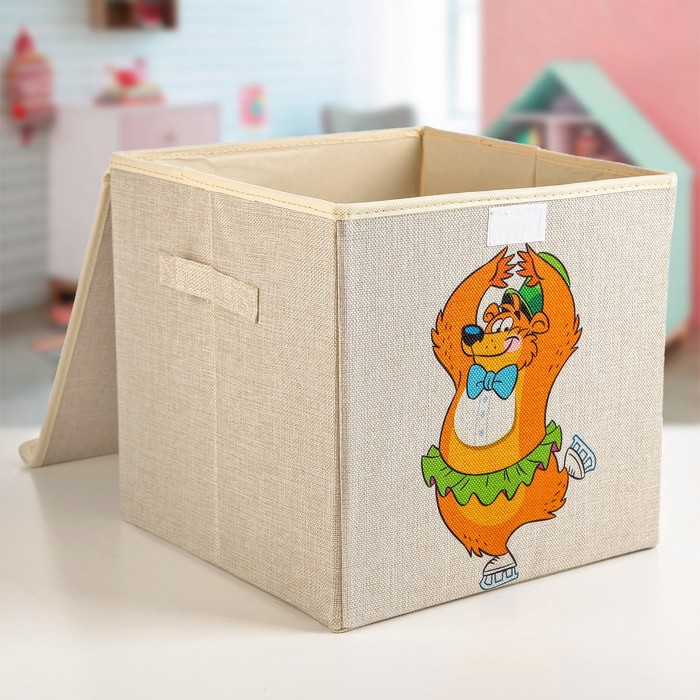 Короб для хранения 30х30х28,5 см "Мишка фигурист"