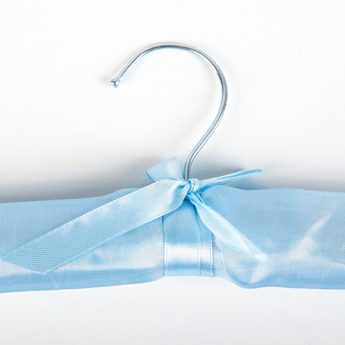 Вешалка мягкая "Атлас" 39х12х4см, цена за шт, цвет голубой