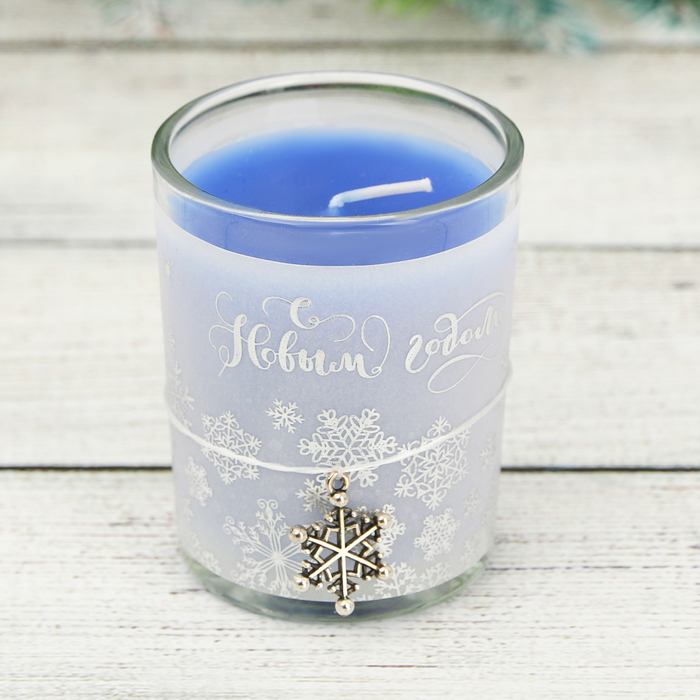 Свеча с декором "С Новым Годом!", 6 х 5 см