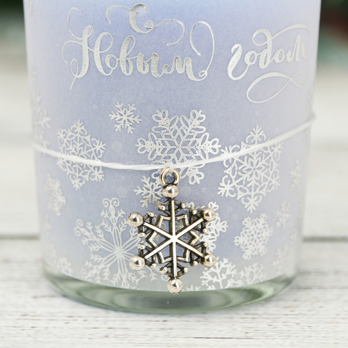 Свеча с декором "С Новым Годом!", 6 х 5 см