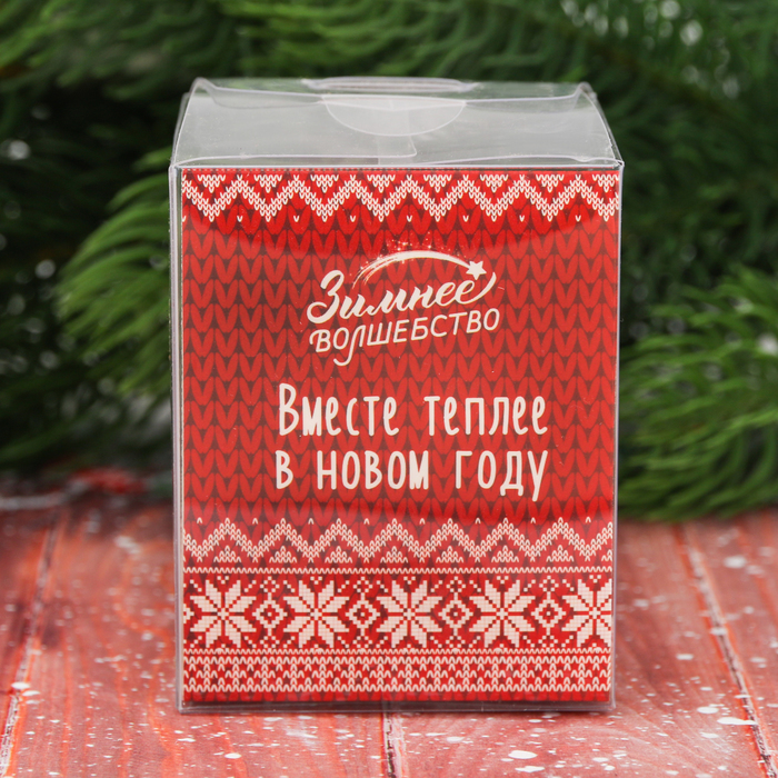 Свеча с декором "Рядом с тобой мне тепло", 6 х 5 см