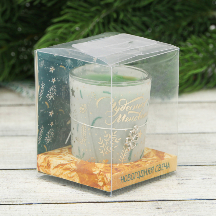 Свеча с декором "Пусть всё сбудется", 6 х 5 см