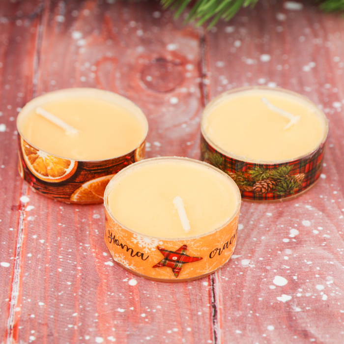 Набор чайных арома-свечей "Тепла и уюта", 3 шт.