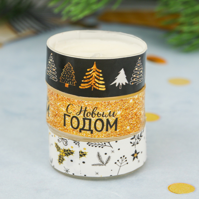 Набор чайных арома-свечей "С Новым Счастьем!", 3 шт.