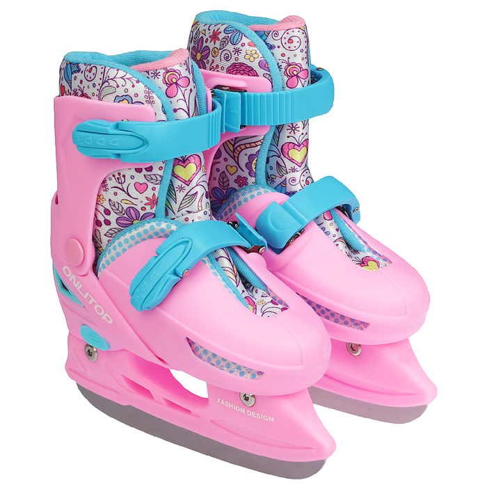 Коньки ледовые для фитнеса 223E с роликовой платформой, PVC колеса, размер 27-30