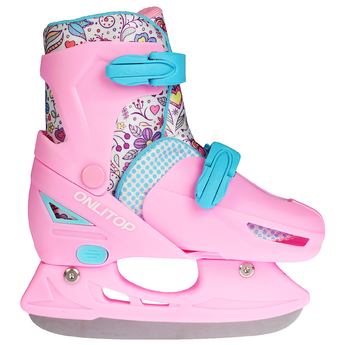 Коньки ледовые для фитнеса 223E с роликовой платформой, PVC колеса, размер 27-30