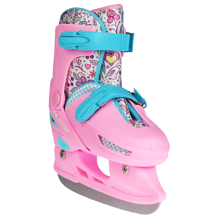 Коньки ледовые для фитнеса 223E с роликовой платформой, PVC колеса, размер 27-30