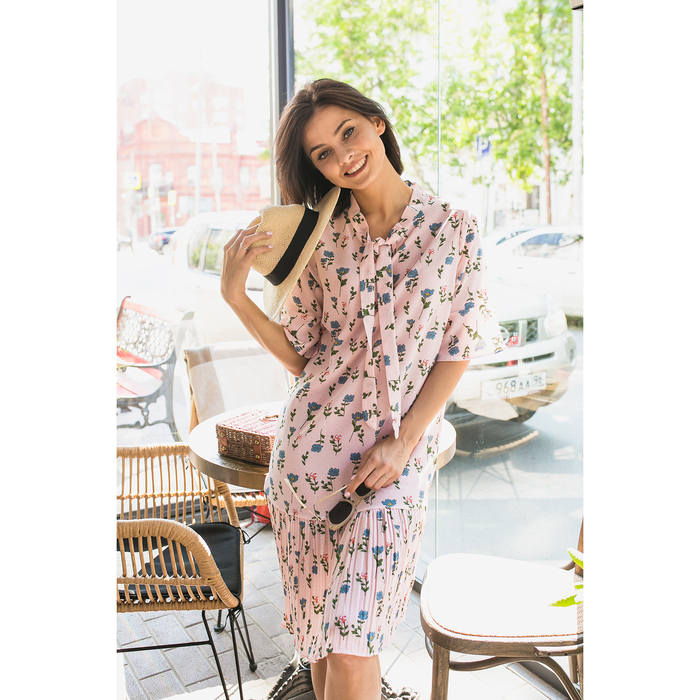 Платье плиссировка от бедра, р. 42-44, цв.розовый,