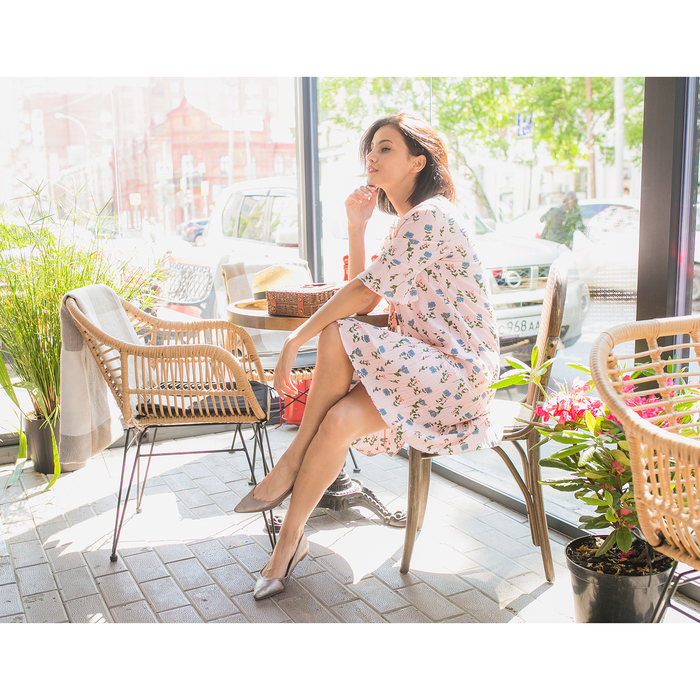 Платье плиссировка от бедра, р. 42-44, цв.розовый,