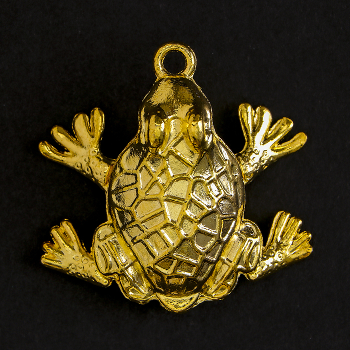 Сувенир металл подвеска "Золотая жаба" 3,6х3,5х1,5 см