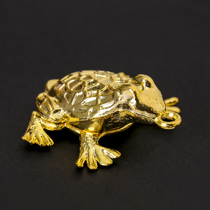 Сувенир металл подвеска "Золотая жаба" 3,6х3,5х1,5 см
