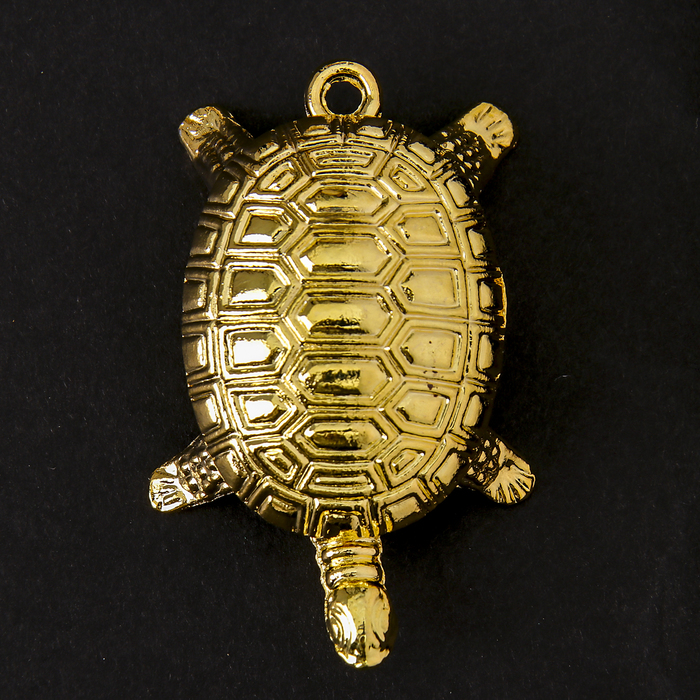 Сувенир металл подвеска "Золотая черепашка" 3х4,5х1,6 см