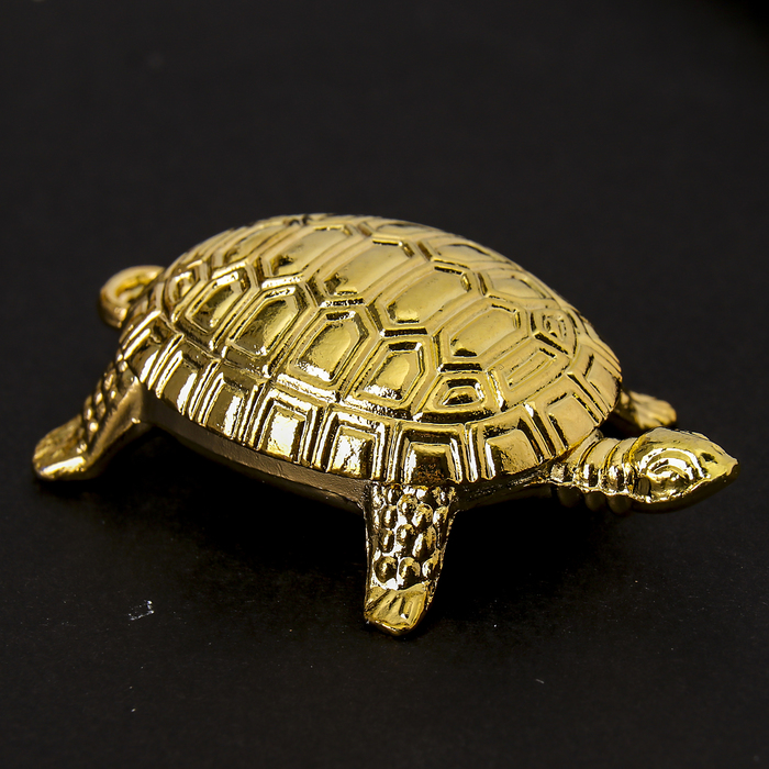 Сувенир металл подвеска "Золотая черепашка" 3х4,5х1,6 см