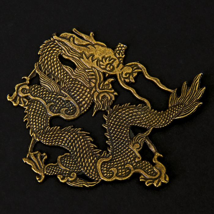 Сувенир металл "Золотой дракон" 7х7,5 см