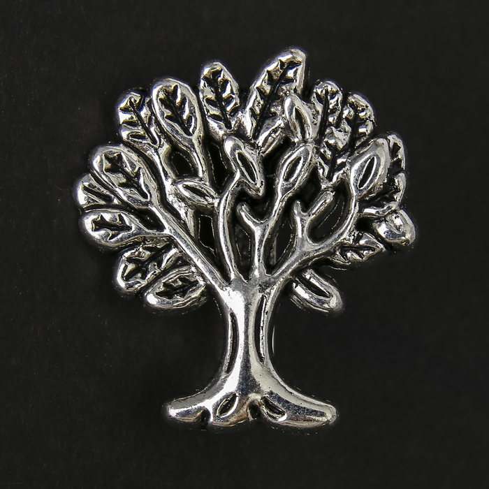 Декор металл для творчества "Деревце" серебро (41689) 2х1,7 см