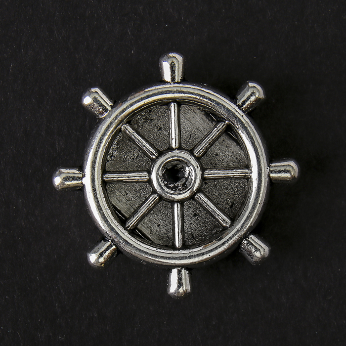 Декор металл для творчества "Штурвал" серебро (А41623) 2,12,1 см