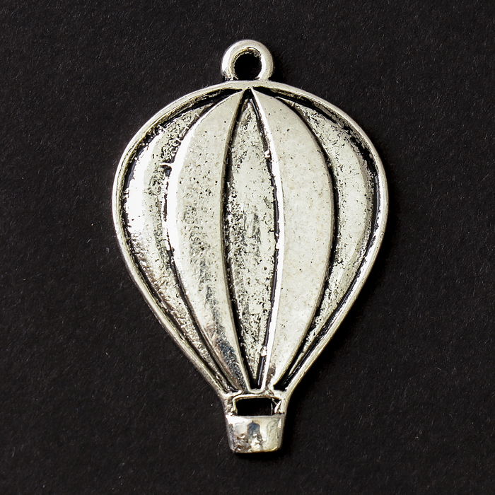 Декор металл для творчества "Воздушный шар" серебро 3,5х2,5 см