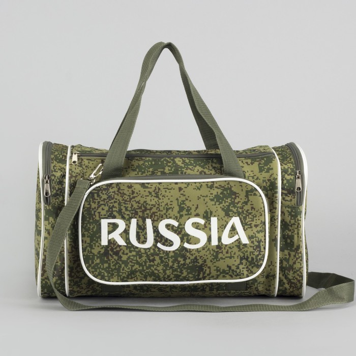 Сумка спортивная, отдел на молнии, 3 наружных кармана, цифра-камуфляж