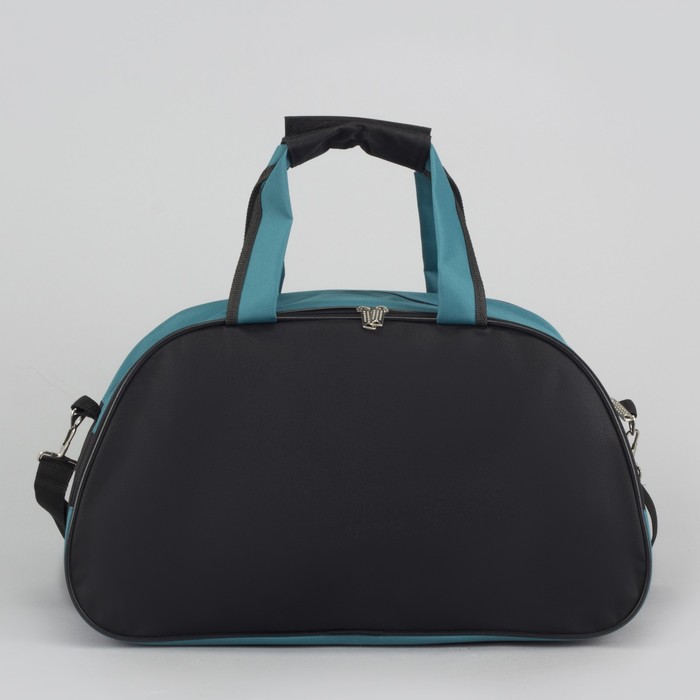 Сумка спортивная, отдел на молнии, наружный карман, регулируемый ремень, цвет чёрный/морской