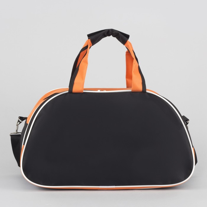 Сумка спортивная, отдел на молнии, наружный карман, регулируемый ремень, цвет чёрный/оранжевый