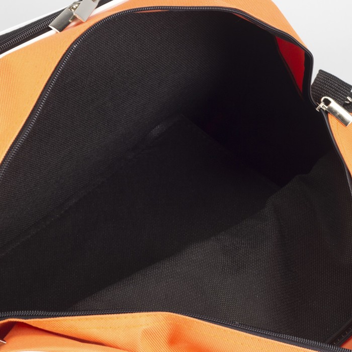 Сумка спортивная, отдел на молнии, наружный карман, регулируемый ремень, цвет чёрный/оранжевый