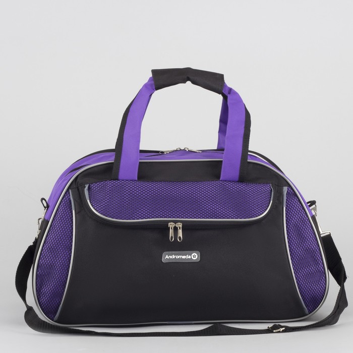 Сумка спортивная, отдел на молнии, наружный карман, регулируемый ремень, цвет чёрный/сиреневый