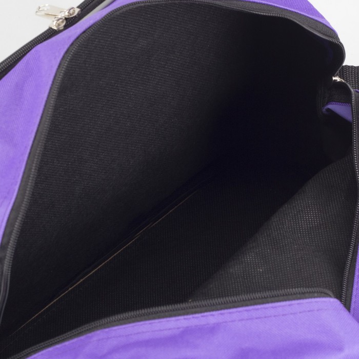 Сумка спортивная, отдел на молнии, наружный карман, регулируемый ремень, цвет чёрный/сиреневый