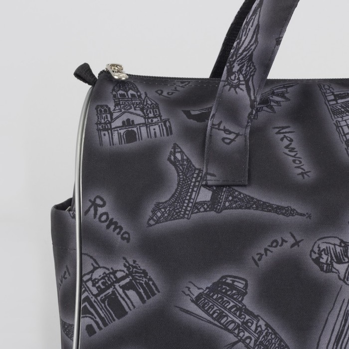 Сумка дорожная «Путешествие», отдел на молнии, наружный карман, цвет чёрный