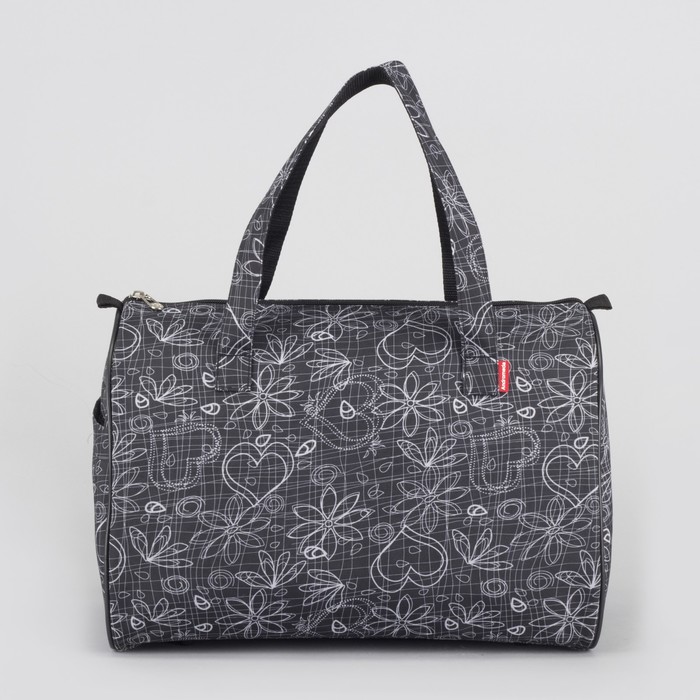 Сумка дорожная «Дизайн», отдел на молнии, наружный карман, цвет чёрный