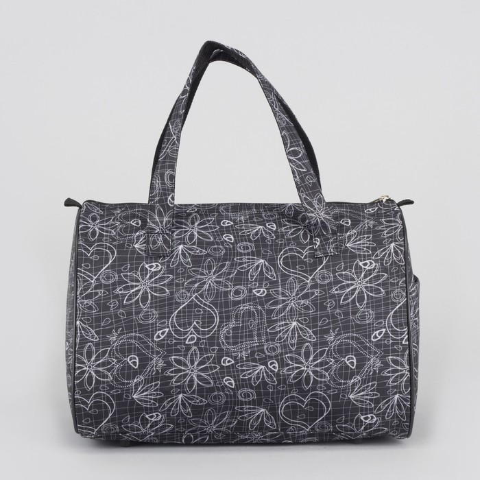 Сумка дорожная «Дизайн», отдел на молнии, наружный карман, цвет чёрный