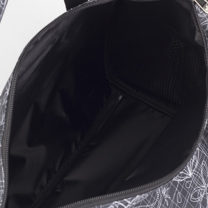 Сумка дорожная «Дизайн», отдел на молнии, наружный карман, цвет чёрный