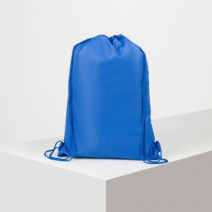 Сумка-мешок для обуви, наружный карман на молнии, цвет васильковый/жёлтый