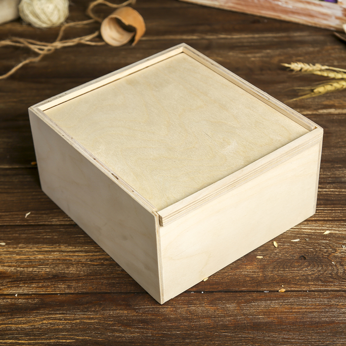 Коробка для декора "Гостинец" из фанеры (4 ячейки) 20,5х22,5х11 см