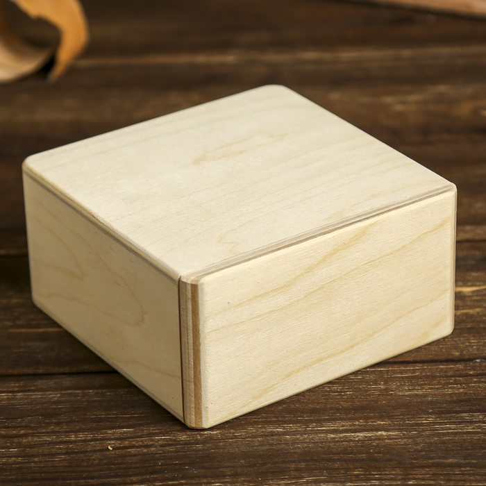 Шкатулка для декора "Пуэр" из фанеры 12,5х12,5х6,5 см