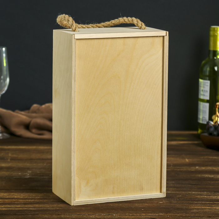Заготовка для декора "Пенал для бутылок "Саперави" из фанеры (2 бутылки) 35х21х12 см