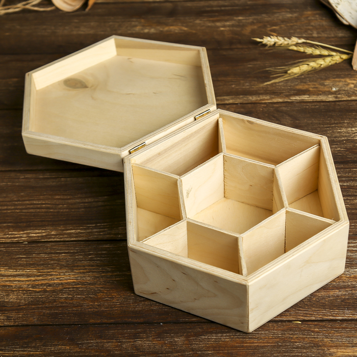 Шкатулка для декора "Аква" из фанеры 22,5х20х9,5 см