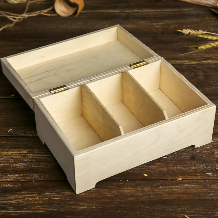 Шкатулка чайная для декора "Шри-ланка" из фанеры 23,5х15х10,5