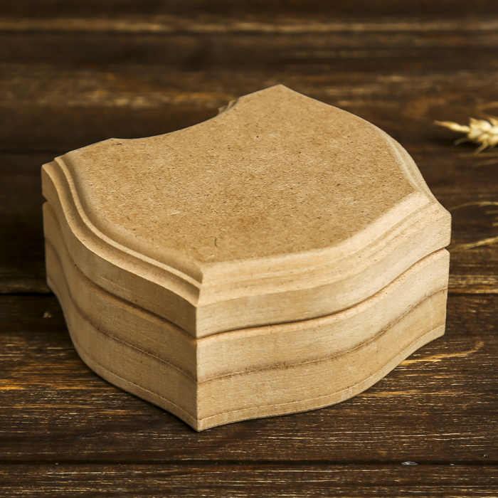 Шкатулка фигурная для декора "Малахит" из МДФ 13х12х6 см